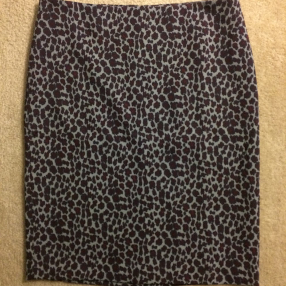 Talbots purple animal print skirt